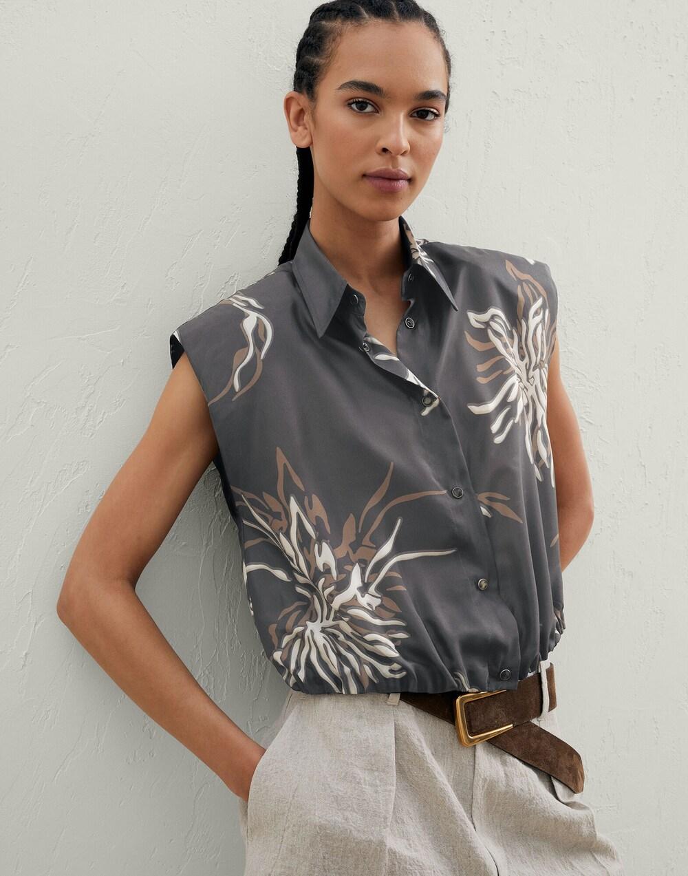 Brunello Cucinelli Multicolor Silk Pattern Shirt