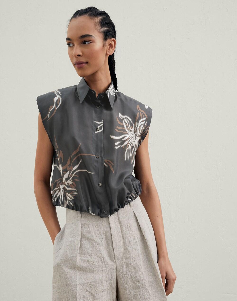 Brunello Cucinelli Multicolor Silk Pattern Shirt