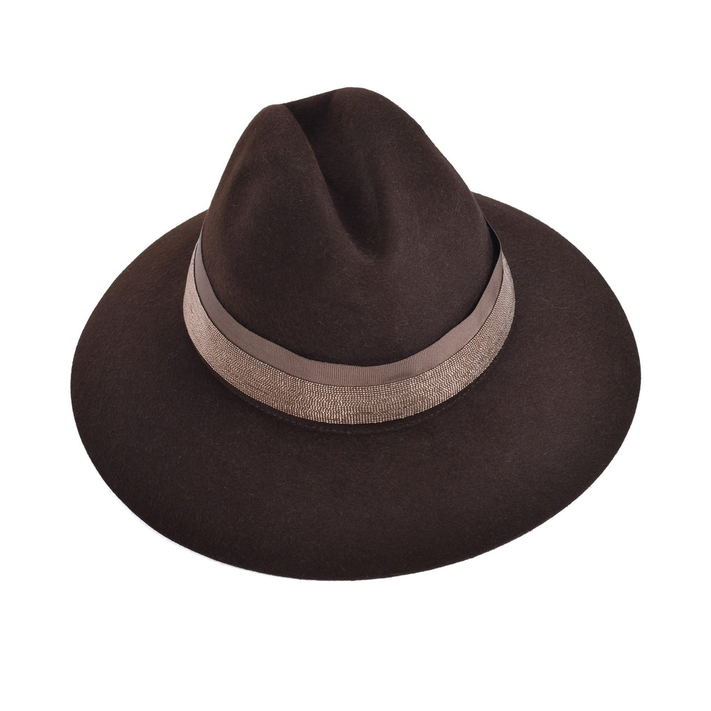 Brunello Cucinelli Brown Metal Fedora