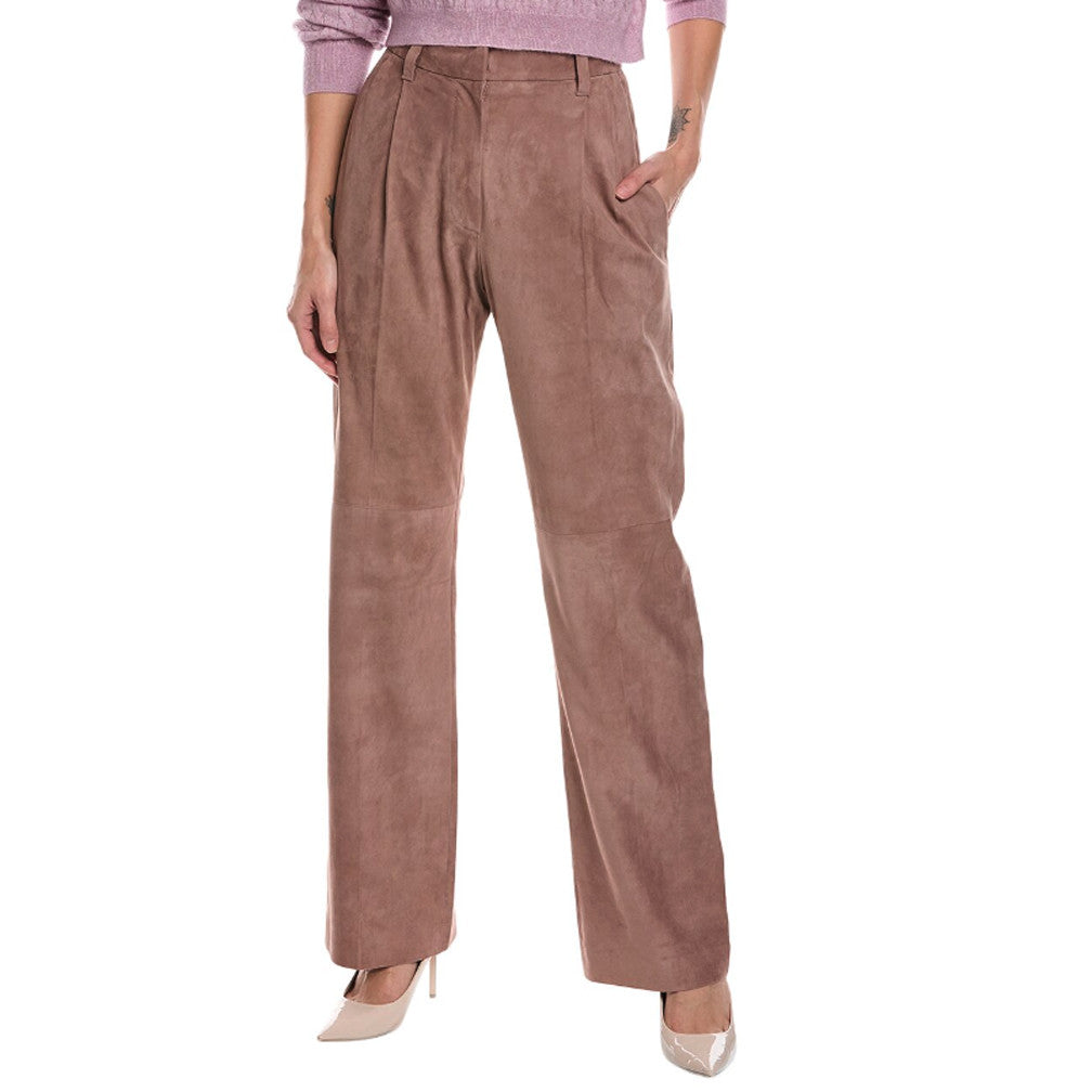 Brunello Cucinelli Pink Leather Pants