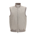 Brunello Cucinelli Gray Polyester Sleveless Jacket