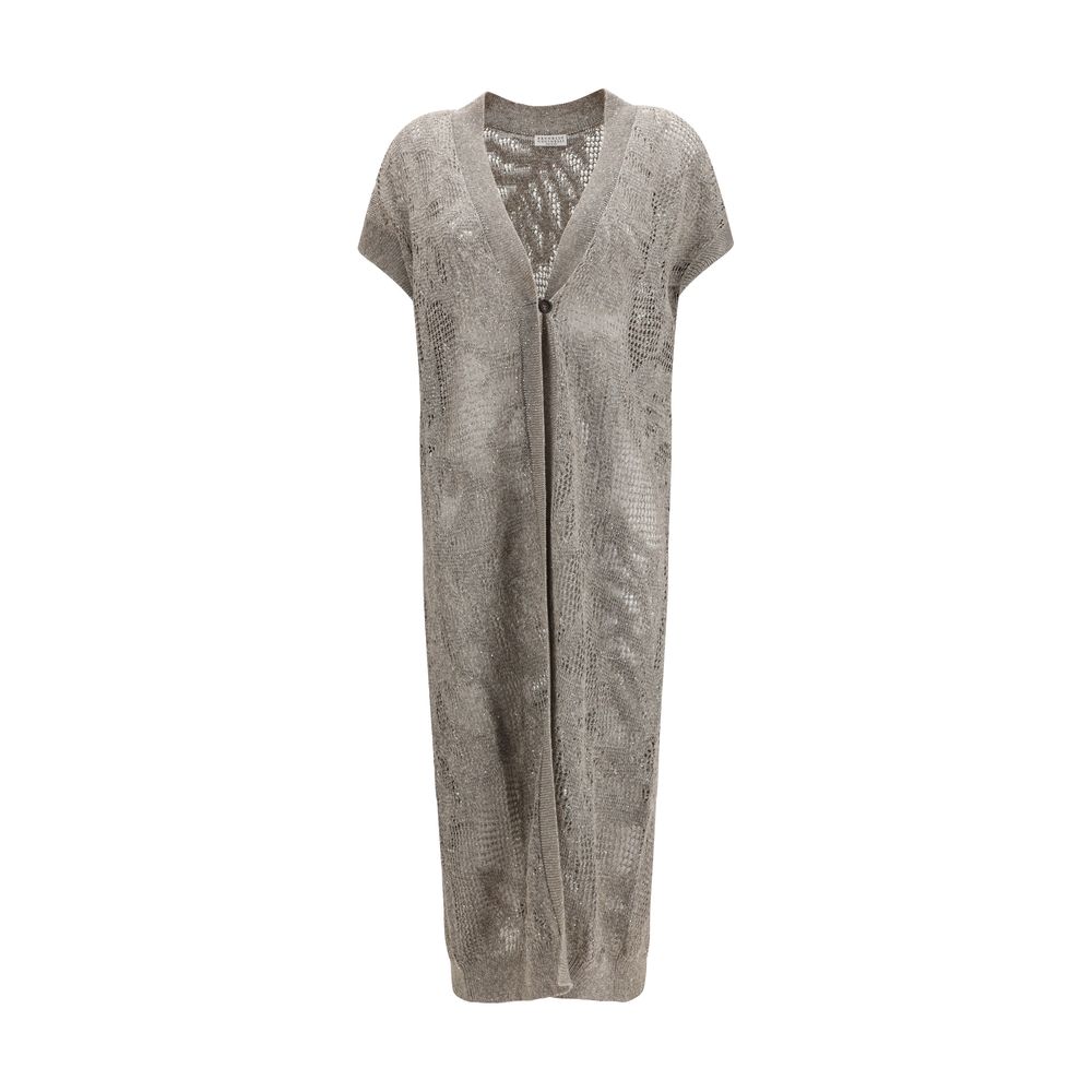 Brunello Cucinelli Beige Linen Cardigan