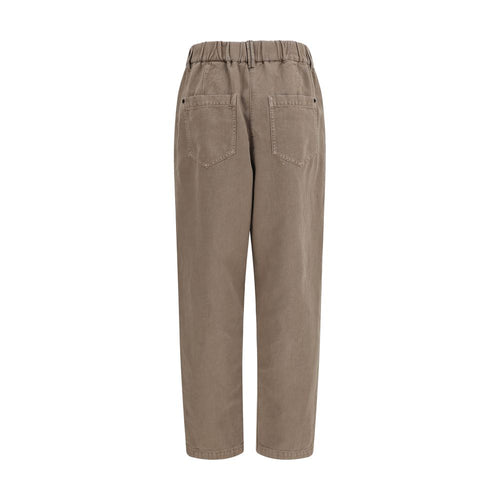 Brunello Cucinelli Beige Cotton Casual Pants