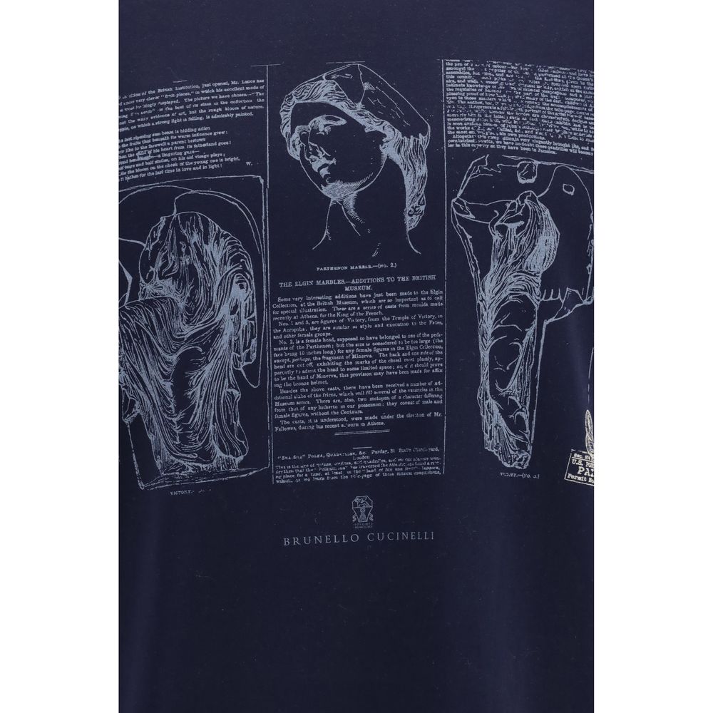 Brunello Cucinelli Blue Cotton T-Shirt