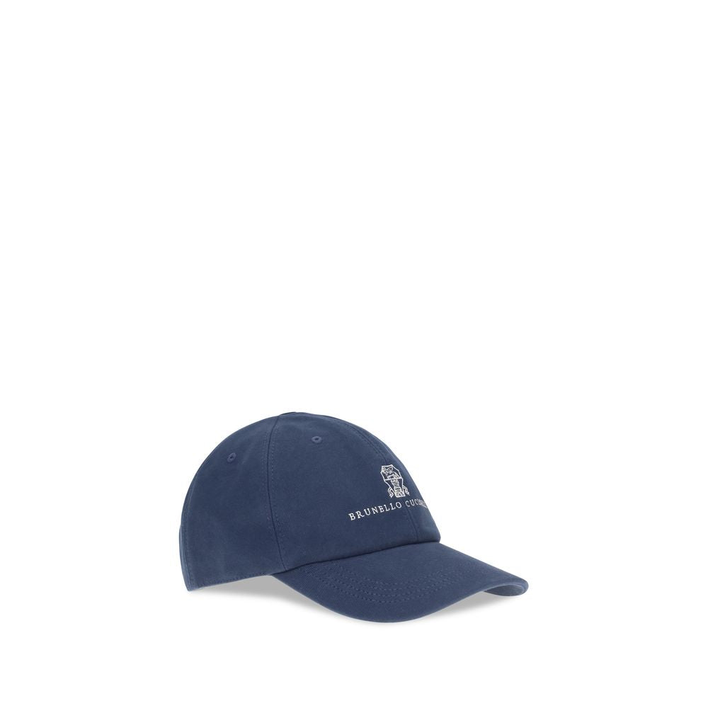 Brunello Cucinelli Blue Cotton Cap (Baseball Hat)