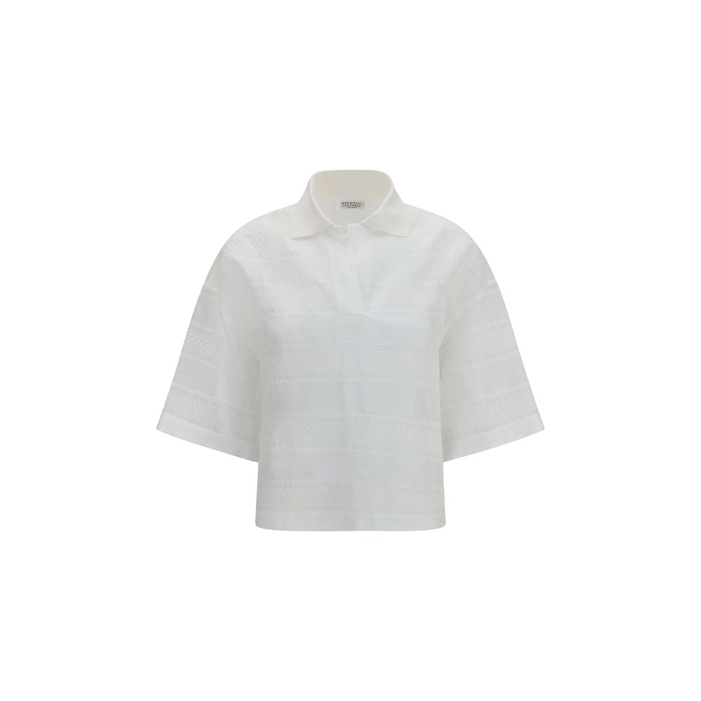 Brunello Cucinelli White Cotton Blouse