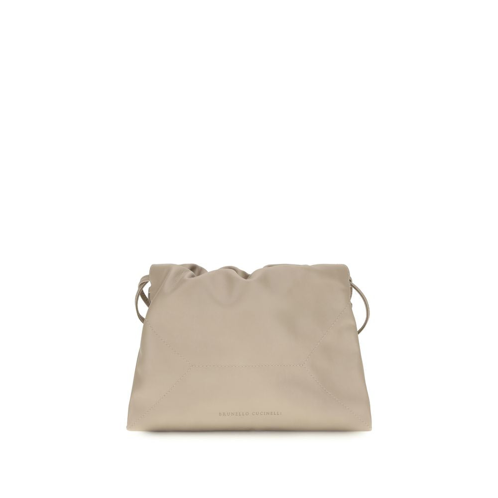 Brunello Cucinelli Beige Calf Leather Bos Taurus Clutch Bag