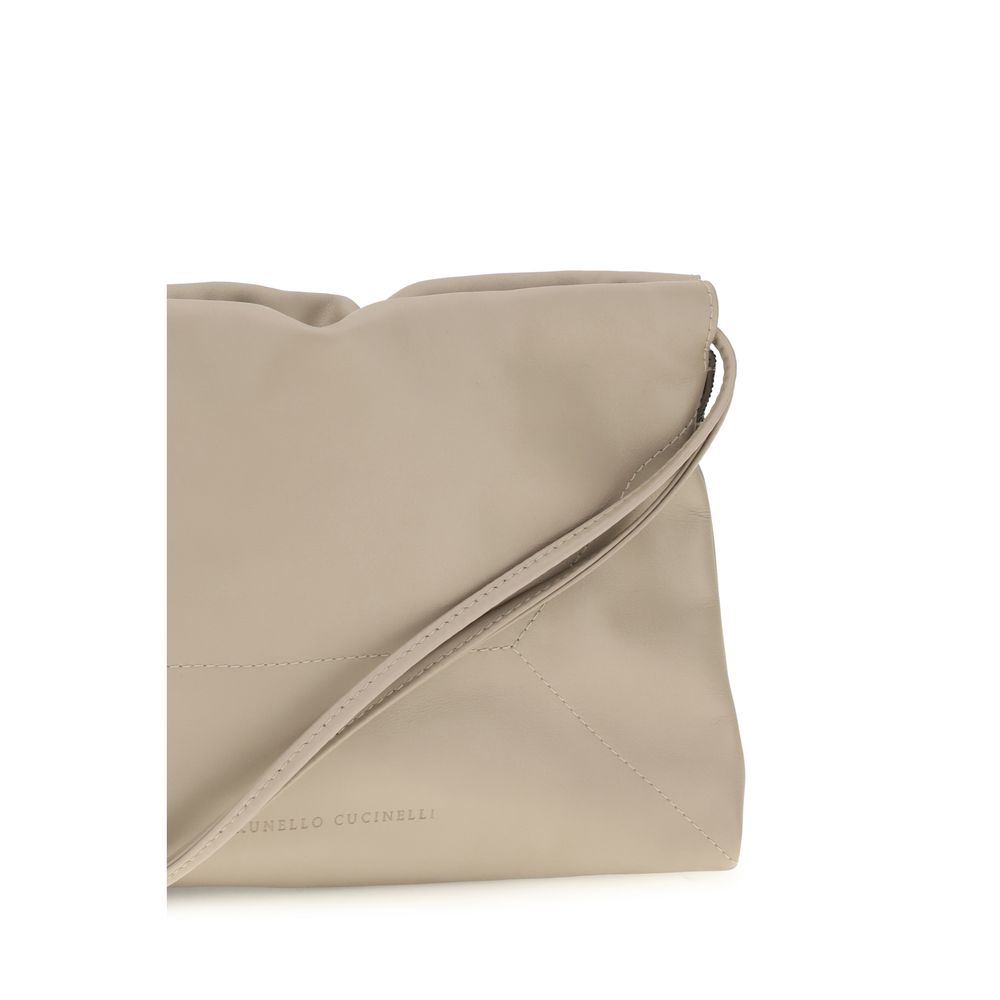 Brunello Cucinelli Beige Calf Leather Bos Taurus Clutch Bag